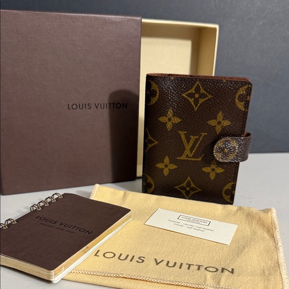Louis Vuitton Handbags - Louis Vuitton Brown Monogram Card Holder mini agenda gold foil spiral